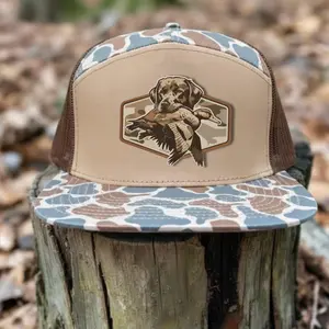 Hunting Lab Trucker Hat Duck Retriever Patch Cap Waterfowl Camo Snapback Hat Adjustable Mesh Outdoor Hunting Cap Gift for Duck Hunters Men Women Labrador Hunting Dog Hat Durable Stylish Camo Accessories