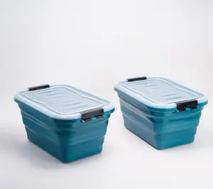 Cella Set of 2 XL Collapsible Storage Bins with Lids & Wheels Cella Set of 2 XL Collapsible Storage Bins with Lids & Wheels