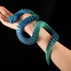 3-Pack 3D Printed Snakes, Vibrant Colors, Pla Material, Perfect for Christmas & Easter Decorations, Ideal Gift Idea