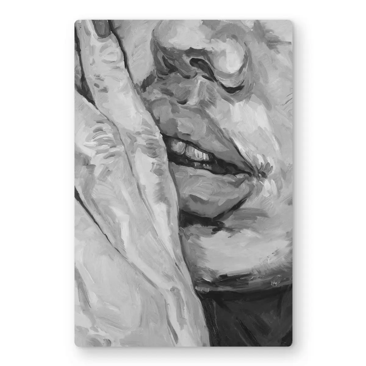 Begin Home Decor C1MP12181ZO15L 12 x 18 in. Luscious Lips - Monochrome Woman Metal Print Wall Art for Home Decor