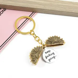 Sunflower Keychain for Women Motivational Inspirational Gift for Women Men Encouragement Best Friend