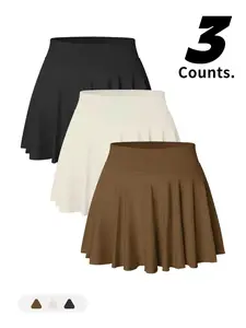 Women's Three-Piece Sporty Skirt Pants Set, Athletic Skorts, High-Waisted Butt-Lifting Soft Anti-Exposure, Ideal for Gym & Daily Wear, Summer Fashion