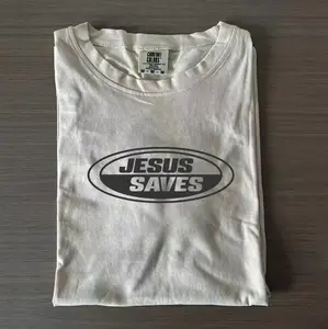 Unisex Graphic Tee Vintage Jesus Saves Retro Faith Print Christian Aesthetic Oversized T Shirt Casual Streetwear Style Short Sleeve Crewneck Soft Breathable Loose Fit Summer Outfit Daily Wear Church Gift Trendy Aesthetic Top