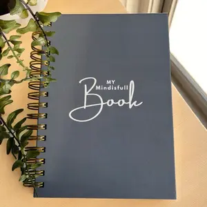 Mindisfull Book - Self Discovery Journal with Spiral Binding and Elegant Navy Blue Cover for Personal Reflection