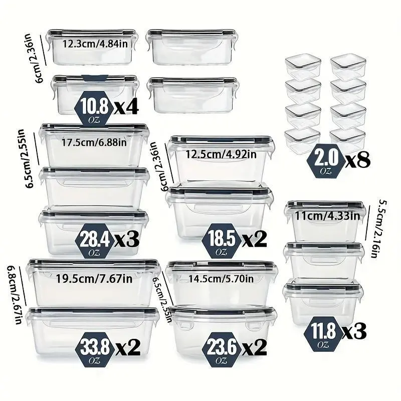 12/24pcs Transparent Kitchen Food Storage Container Set - Microwave Safe, Multipurpose Plastic Meal Prep Boxes with Flip-Top Lids + 24 Chalkboard Labels - Ideal for Vegetables, Fruits, Grains & More, Utensils Square 12/24pcs Transparent Kitchen Food Storage Container Set - Microwave Safe, Multipurpose Plastic Meal Prep Boxes with Flip-Top Lids + 24 Chalkboard Labels - Ideal for Vegetables, Fruits, Grains & More, Utensils Square