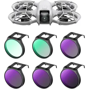 K&F Concept ND & CPL Filter Set Compatible with DJI NEO, 6-Pack (UV, CPL, ND8, ND16, ND32, ND64) Polarizer Neutral Density Drone Lens Filter, Multi-Coated HD Optical Glass/Aluminum Frame