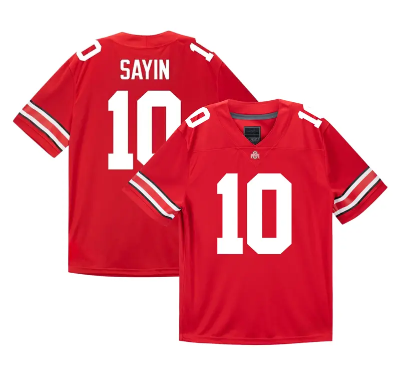 Julian Sayin #10 Jersey Ohio State Heritage Stripe 2026-27 Scarlet Football Jerseys
