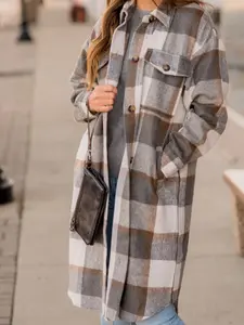 Brandy Plaid Print Coat
