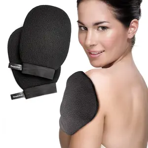 Korean Exfoliating Mitt - 2-Pack 100% Viscose Kessa Deep Exfoliating Gloves, Beauty & Personal Care Bathing Accessories, Body Scrub Cleaning Tool for Keratosis Pilaris, Self-Tanning Removal, Smooth Skin