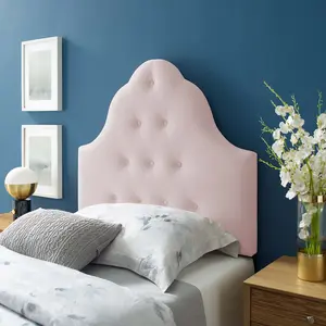 Modway Sovereign Twin Diamond Tufted Performance Velvet Headboard in Pink