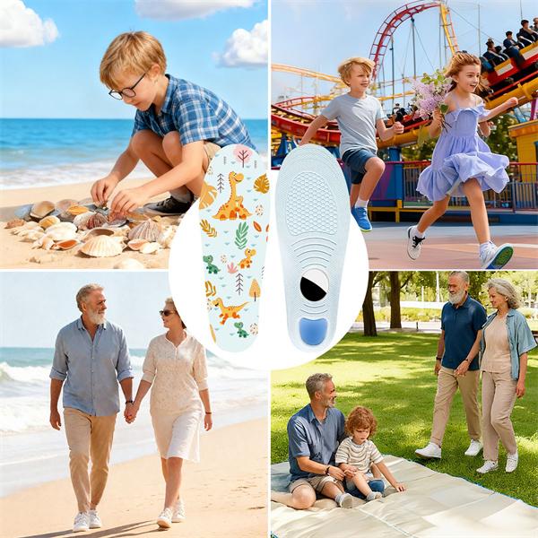 Kids Insoles Compatible with AirTag Arch Support Shoe Inserts for Children Soft Cushion Insoles with Hidden Tracking Holder, Anti-Lost Tracker Case