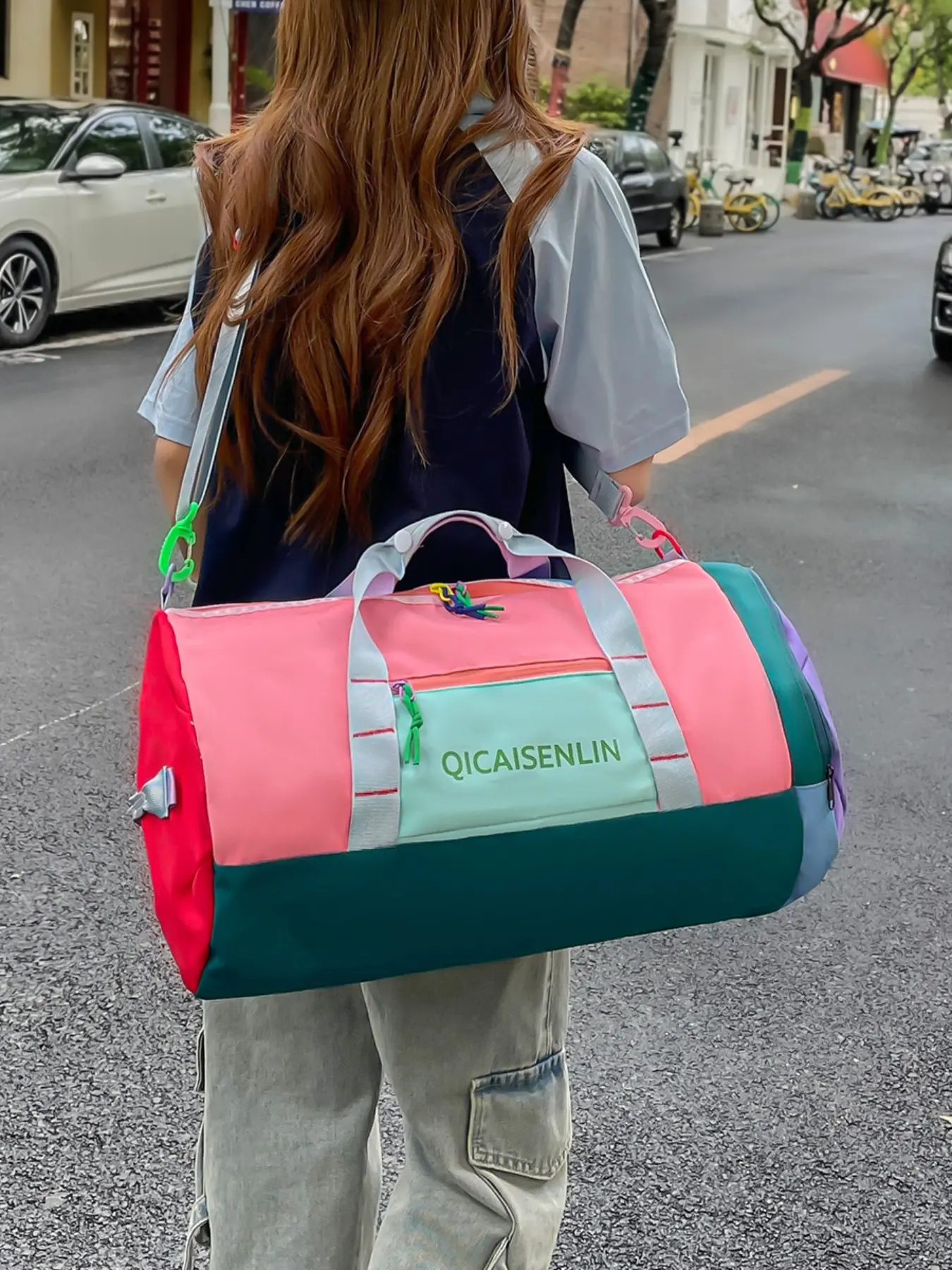 Large Capacity Sport Fitness Bag, Dry Wet Separation Travel Bag, Student Short Trip Luggage, Outdoor Casual Crossbody Handbag
