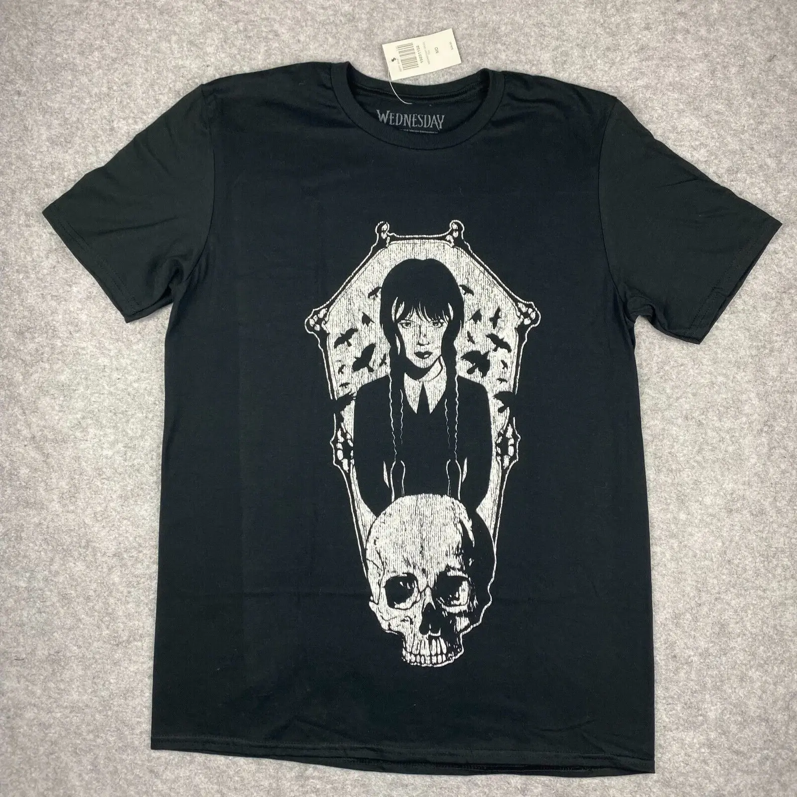 Wednesday Addams Gothic Skull Coffin Frame Netflix Dark Horror T-Shirt Black, Fashion Cotton, Full Colors, Full Sizes, For Men, For Women