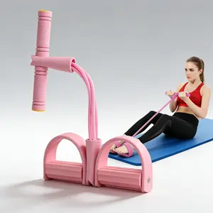 Multifunction Tension Rope, 6-Tube Elastic Yoga Puller Resistance Band Tension Rope Fitness Equipment, for Abdomen/Waist/Arm/Leg Stretching Training (Purple)