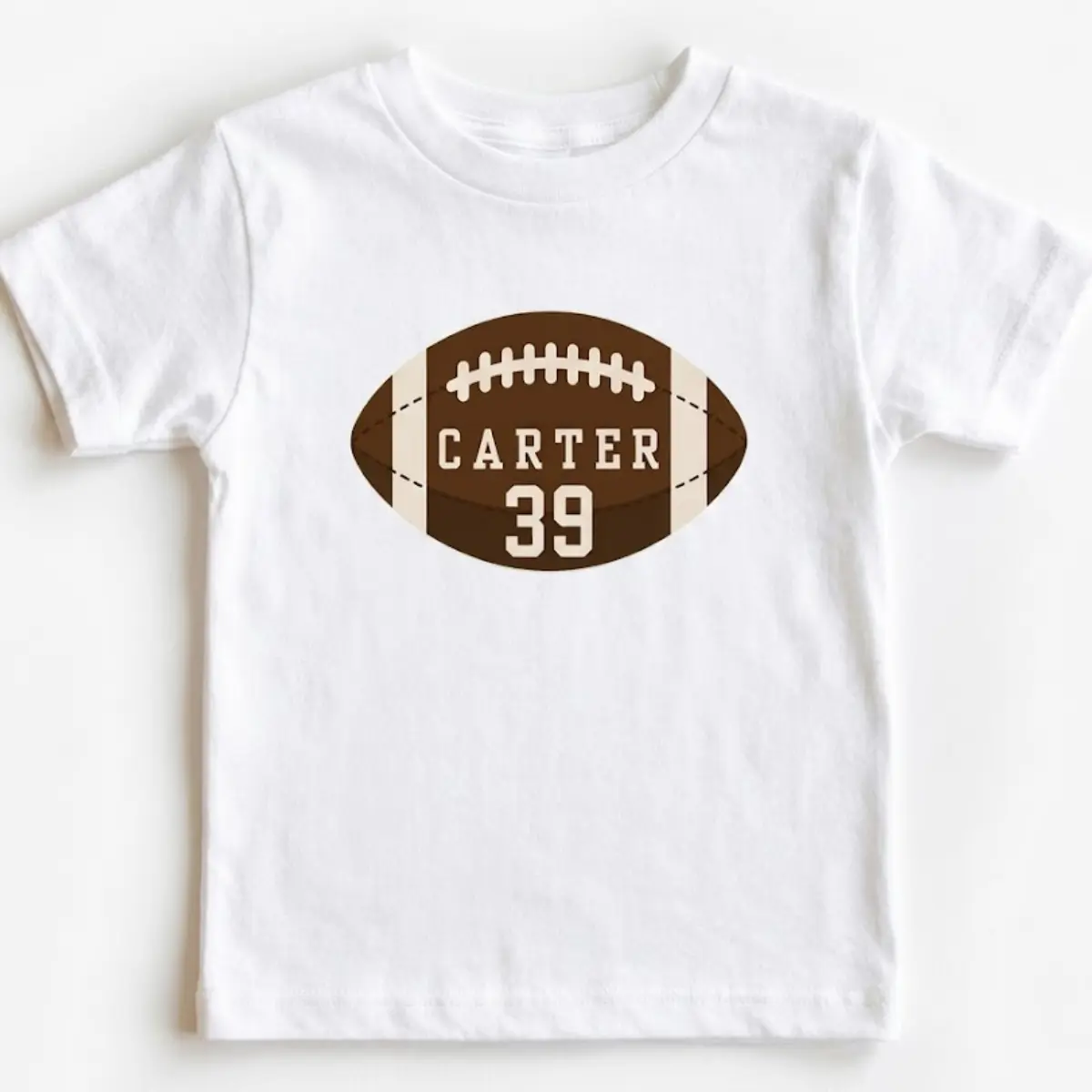 Personalized Football Toddler Shirt – Custom Name & Number in Ball – Kids Game Day Tee – Youth Jersey Style Gift