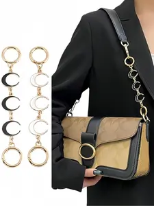 Handbag Decoration Chain with Moon & Four-Leaf Clover Pendant, Fashion Wallet Hardware, Crossbody Bag Strap, Unisex Gift, Elegant Chain Strap