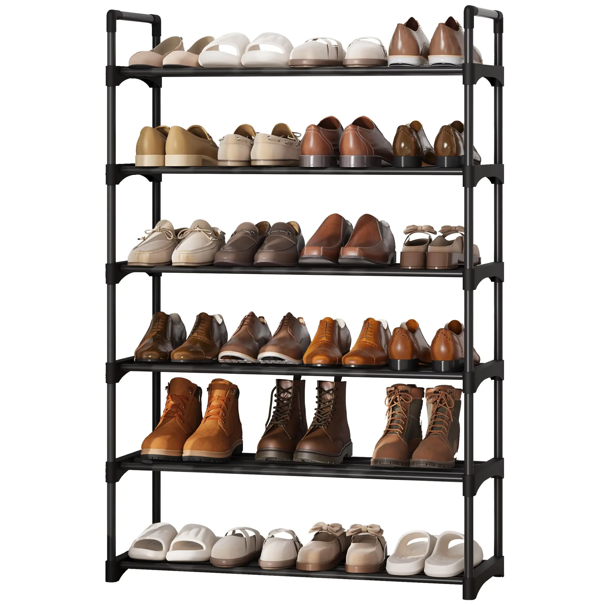 Garvee 10-Tier Shoe Rack, Slim Shoe Storage Organizer with Metal Frame & Non-Woven Fabric Shelves, Adjustable Design for Entryway, Bedroom,, Shoe Racks Storage, Stackable Shoe Rack