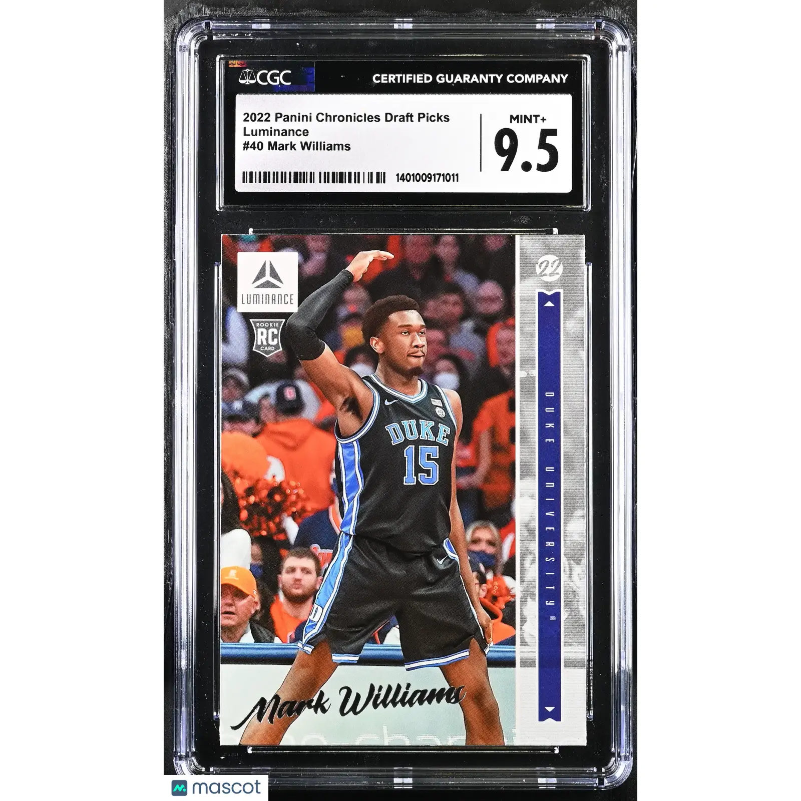 Mark Williams CGC 2022 Chronicles Draft Picks #40 Basketball 9.5