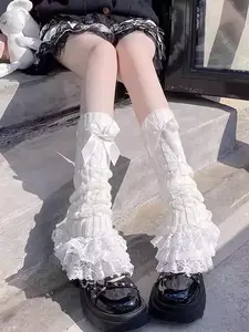 Women's Casual Versatile Warm Bow Leggings Socks, Fitted Plain Design, All Seasons Wear, Comfortable and Stylish