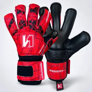 ONEKEEPER Vector Evolution Red Fingersave Ready Unisex Goalkeeper Gloves with German Robusto Latex for Enhanced Grip and Durable Material (Spines Sold Separately)