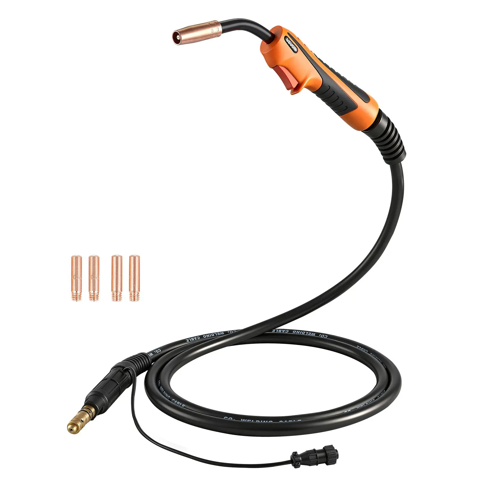 VEVOR  100A MIG Welding Gun with 10FT Cable, Replacement for Lincoln Magnum 100L (K530-6) - with 5PCS Mig Welding Contact Tips
