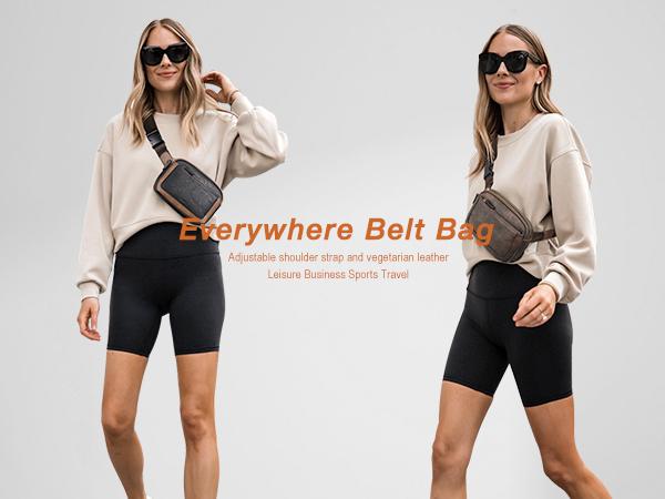 CLUCI HolidayHaul Belt Bag for Women, Mini Everywhere Crossbody Waist Bag Adjustable Strap, Vegan Leather Women's Fanny Pack Pouch Zipper Compact Durable