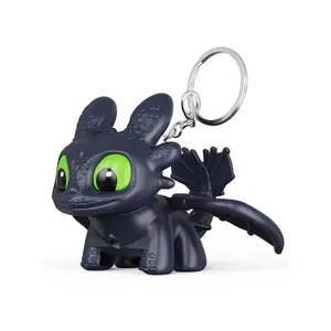 Movable, Light-Up Toothless Keychain| Cute Novelty HTTYD Gift| Adorable Animated Night Fury Figure Keyring