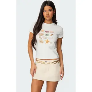 Edikted Women's Seashells Graphic T-Shirt