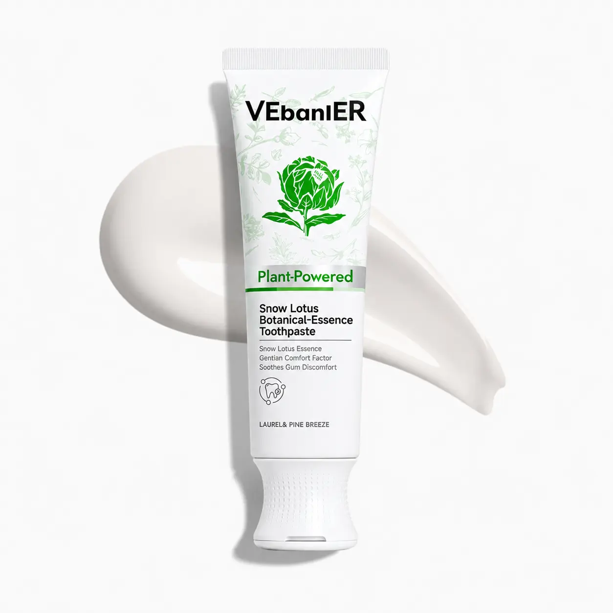 VEbanlER Snow Lotus Botanical Essence Toothpaste for Sensitive Gums, Plant-Based Gum Care, Fresh Breath & Gentle Plaque Cleaning 1
