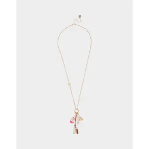 Betsey Johnson BASEBALL CHARM PENDANT NECKLACE PINK