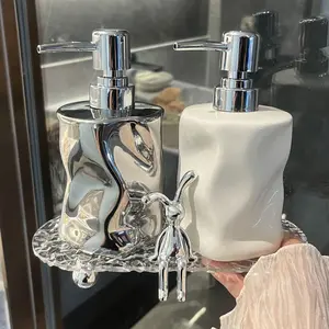 A Set Of Elegant Ceramic Soap Dispensers, A 13-ounce Countertop Liquid Soap Bottle, A Bathroom Hand Soap Dispenser, Refillable Empty Bottles For Hand Soap And Dish Soap, Bathroom Accessories, Home Decor