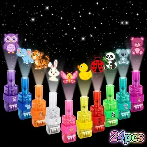 24PCS Finger Projection Lights for Kids – Animal & Halloween Mini Projector Toys, Light Up Finger Flashlight Party Favors, Goodie Bag Stuffers, Birthday Gifts for Boys Girls