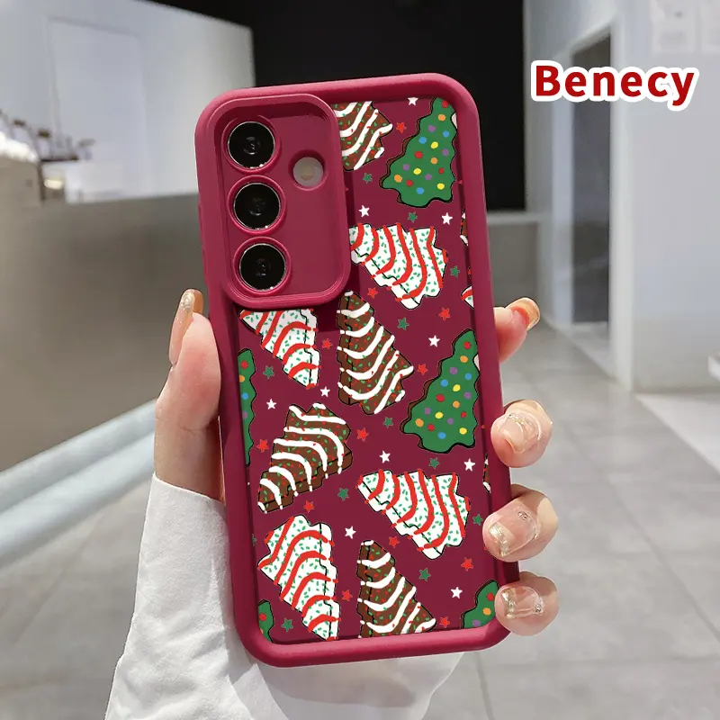 TPU Phone Case Compatible with SAMSUNG Galaxy S23 Ultra S24 Plus S25 S22+  Christmas Cookie Fantasy Pattern Full Body Protection Shockproof Soft Silicone Cover Cellphone Protective Casing