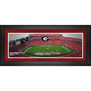 Georgia Bulldogs Framed 10" x 30" Sanford Stadium/Between the Hedges Panoramic Photograph