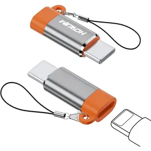 8-Pin to USB C Adapter 2 Pack,27W PD   480Mbps Data Transfer,Type C Charger Connector  for Phone 15/16/17 Pro Max Pad Pro Ga-laxy,Not for Headphones/OTG/Flash Drive/Pencil Gray