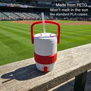 Retro Baseball Can Cooler Holder with Handle & Lid – Sports Style Koozie for 12oz, Skinny & 16oz Cans