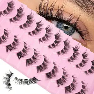 10 Pairs Of Natural-Looking, Voluminous False Eyelashes; Natural Fox-Eye False Eyelashes; Faux Mink Eyelashes; Voluminous And Dramatic False Eyelashes; Makeup Tools; To Lengthen The Eyes; Fake Lashes