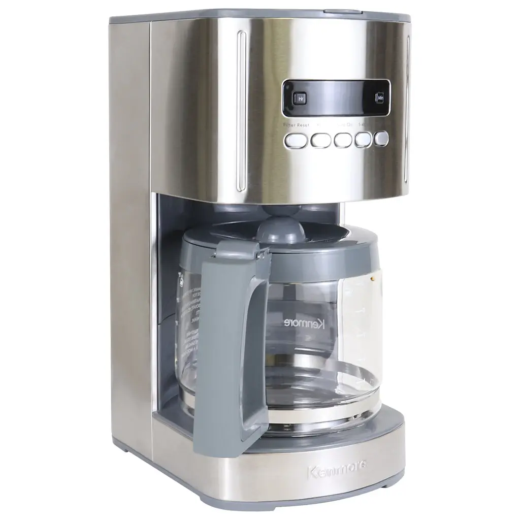 Kenmore KKCM12S 120V 12-Cup Gray & Silver Programmable Coffee Maker - Stainless Steel