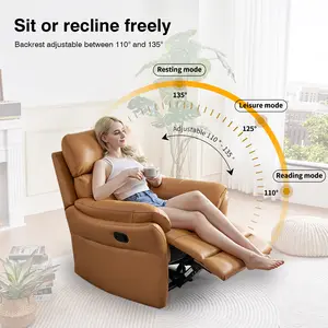 Eastern United States-Genuine Leather Recliner Sofa, Top Grain Leather, Italian Water-Washing Process, Recliner Chairs for Adults, for Living Room, Theater Seating, Bedroom. gaming chair vanity chair ,desk chair ,office chair, regina chair