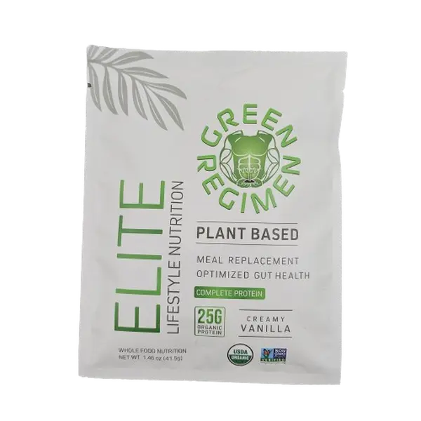 Green Regimen - Elite Plant-Based Protein Powder - 25g Complete Protein, Meal Replacement, NonGMO, Gluten-Free - Vanilla - 1 Serving Fitness Supplement