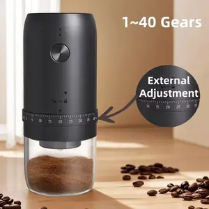 Portable Electric Coffee Grinder, Rechargeable Household Coffee Grinding Machine, 40 Gears External Adjustment, Perfect for Vacation and Travel