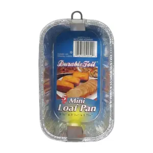 212 MAIN Nonstick Aluminium Mini Loaf Pan, 3.18x5.62 in Mini Size, Durable Foil Finish, Silver, Pack of 12, Kitchenware Bakeware Cookware