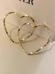 Women Heart Shaped Hoop Earrings Jewelry Set - Jewellery