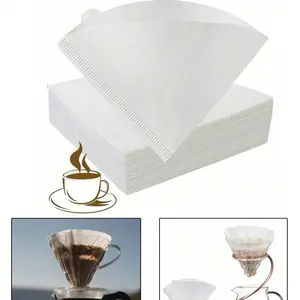40/50/100 Sheets Coffee Filter Paper V60, Cone-Shaped Paper Filters, Easy to Use, Upgraded Design Size V02, Compatible with V60 Drip Coffee Maker