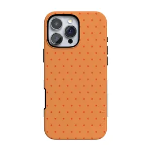 Casely iPhone 16 Pro Max Case | On the Dot | Orange Polka Dot | Bold Protective Design | Compatible with MagSafe