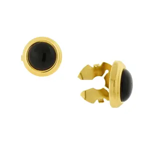 CUFF IT!¨ Cufflinks Black Stone Round Button Covers