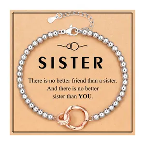 【Sister Gifts】Bracelets for Sister Eternal Love Connected at Heart,Big Sister Little Sister Bracelet, Birthday Christmas Gifts