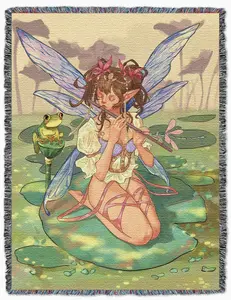 Lilypad Fairy Tapestry Blanket - Soft and Cozy Design, Ideal for Blanket Lovers, Perfect for Home Decor