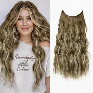 [Plodon] 24/20/16 Large Wave One-Piece 5-Clip Hair Extension - Soft, Smooth, Doesn't Damage Hair, Popular Hair Extension Tool extensiones