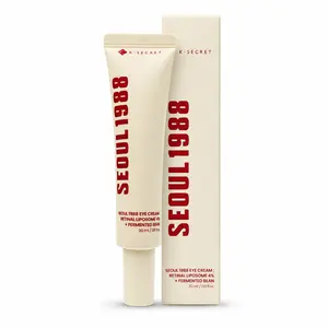KSECRET SEOUL 1988 Eye Cream with 4% Retinal Liposome & Fermented Bean for Wrinkles Dark Circles Lightweight Hyaluronic Acid Moisturizer Niacinamide 30ml - Pigmentation